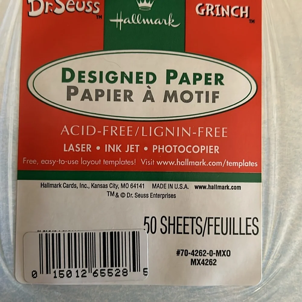Dr. Seuss Grinch Designed Paper